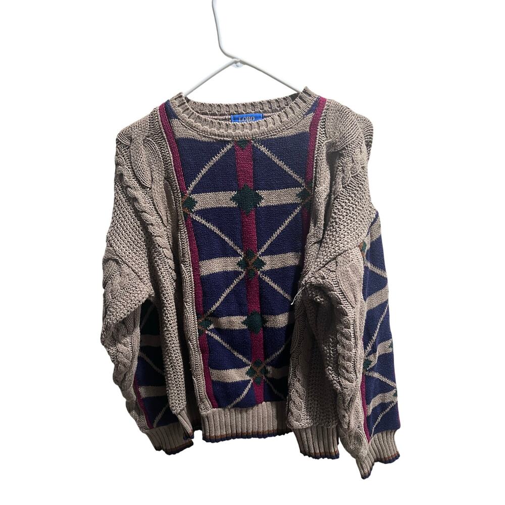 Vintage LOBO by Pendleton Southwestern Knit Sweater USA Geometric Pattern M